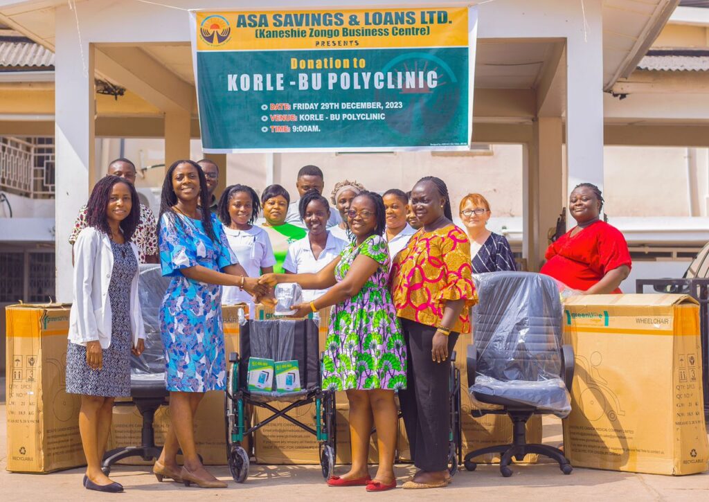 ASA Savings and Loans donates medical items to Korle Bu Polyclinic