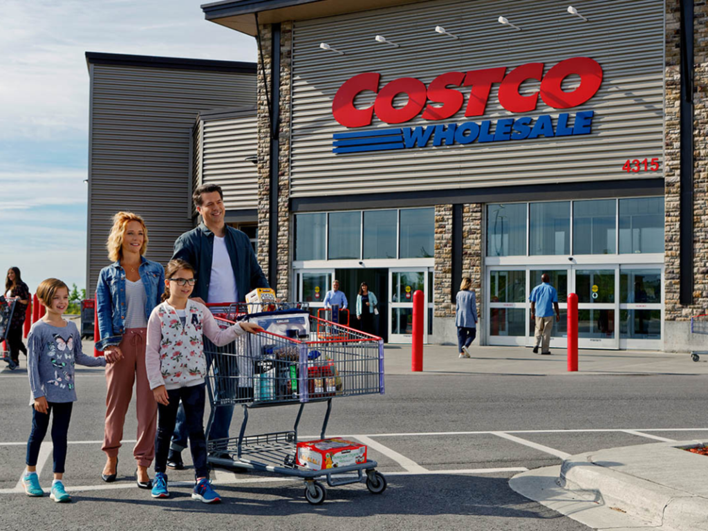 A family leaving a Costco