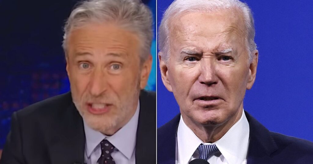 Jon Stewart Has Legendary 1-Word Response To Biden Dropping Out