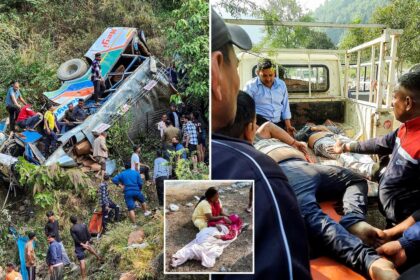 At least 36 dead after overcrowded and dilapidated bus skids into a deep gorge in northern India