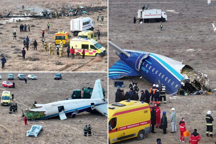 Azerbaijan Airlines passenger plane crashes in Kazakhstan, more than 30 feared dead