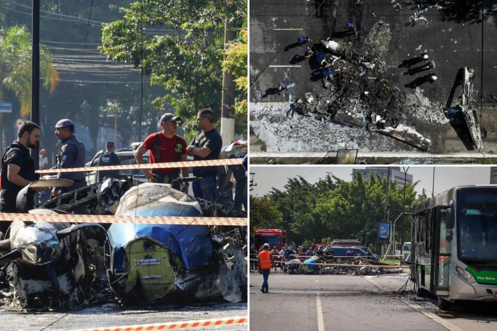 Two dead as small plane crashes into bus in busy Brazil neighborhood ...
