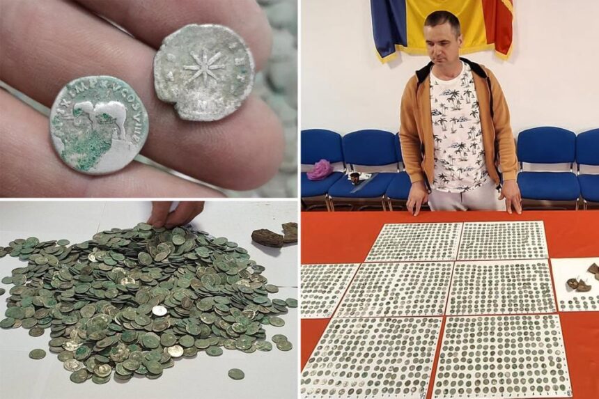 Man stumbles across hoard of priceless coins while out for walk