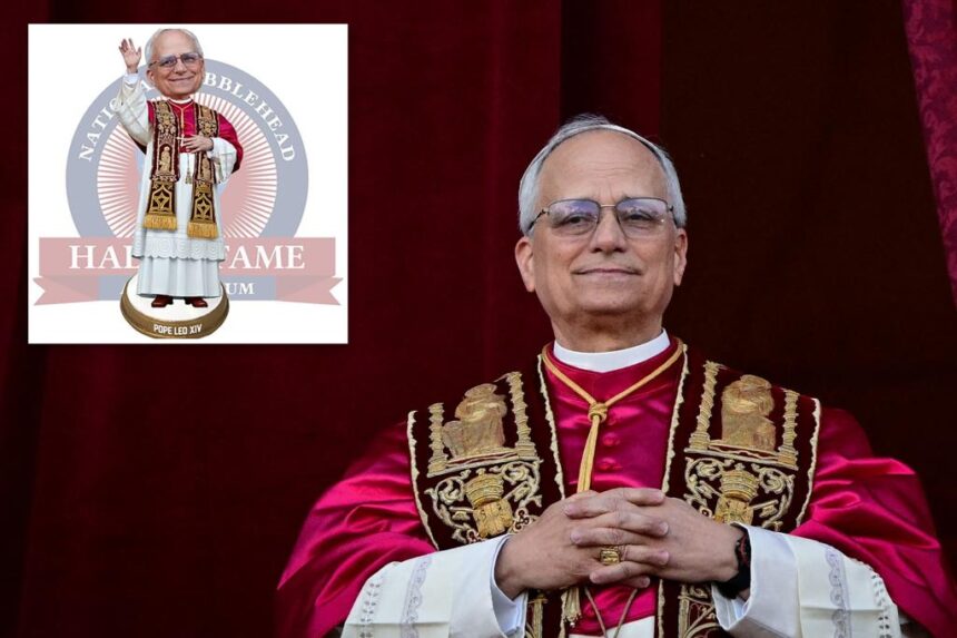 Pope Leo bobbleheads already make their debut