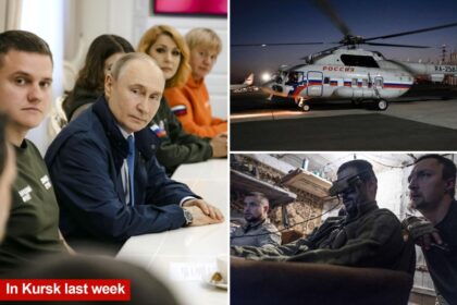 Putin’s helicopter came under fire from Ukrainian drones during Kursk visit, Kremlin admits