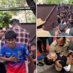 At least 11 people die in a stampede outside a cricket stadium in India after IPL win