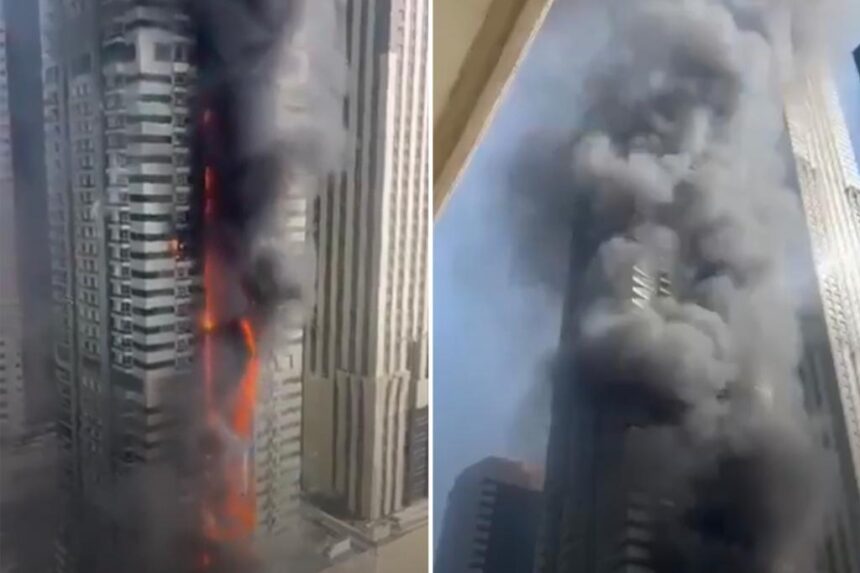 Dubai skyscraper with 4,000 residents bursts into flames