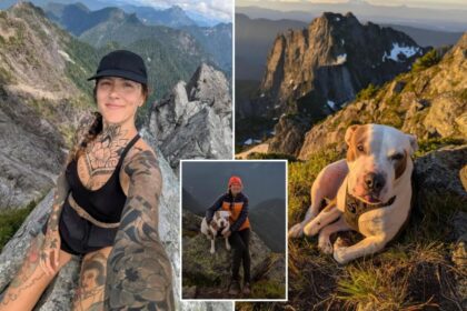 Hiker falls 60 feet off Canadian peak trying to rescue dog, both survive